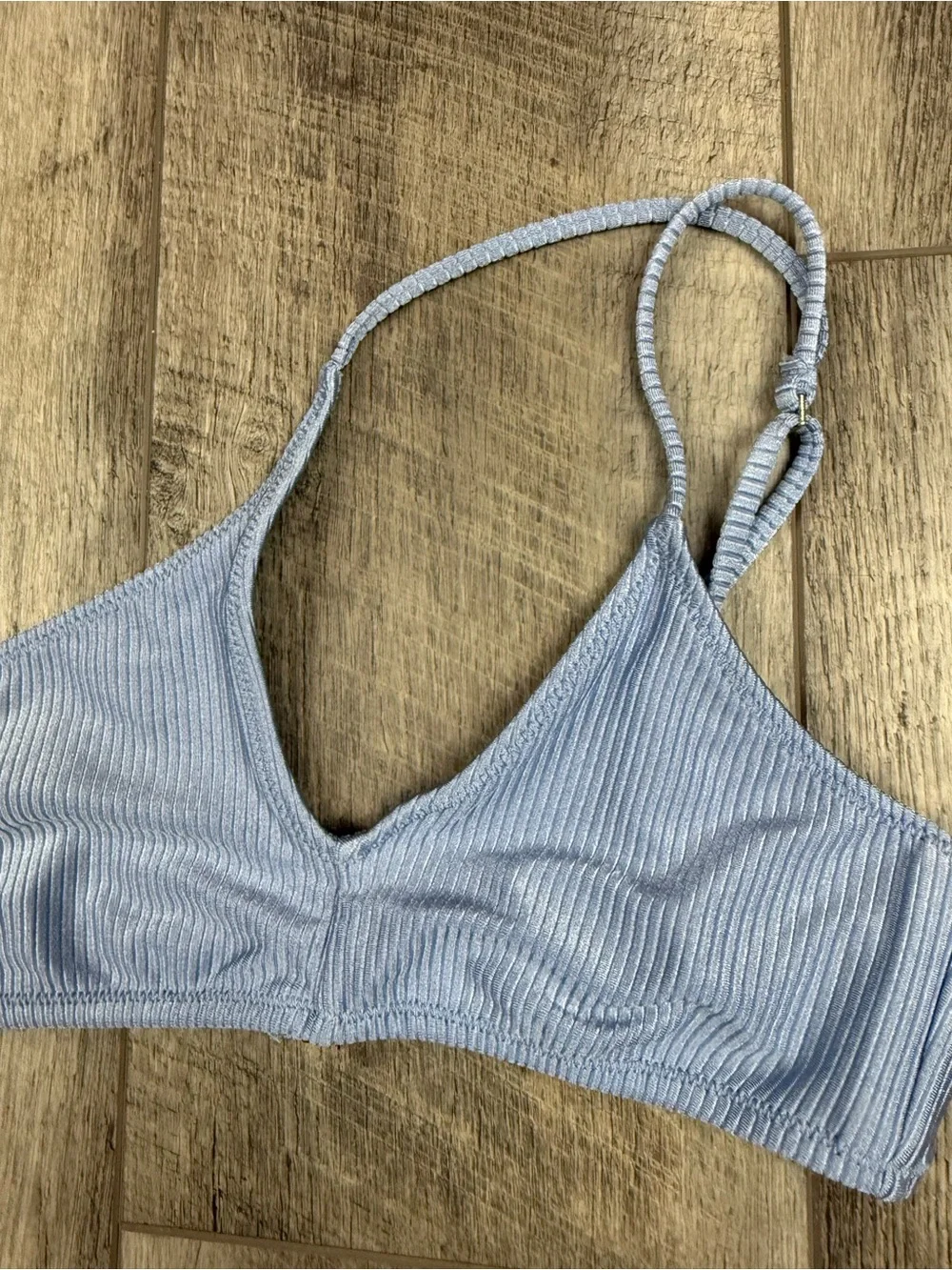 Aerie Blue‎ Ribbed Bikini Top